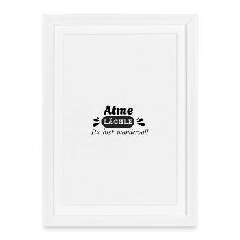 Atme läche Du bist wunderwoll - Frauen Design - Affiche encadrée (27 × 37 cm) - blanc - Devant