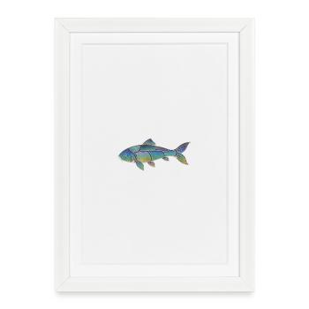 Motif dégradé Poisson Koi irisé - Affiche encadrée (27 × 37 cm) - blanc - Devant