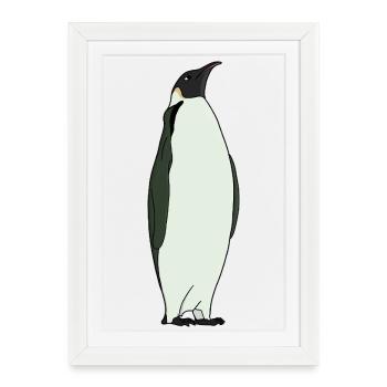 Un adorable manchot empereur - Affiche encadrée (27 × 37 cm) - blanc - Devant