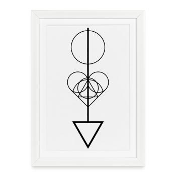 Geometric Arrow - Framed poster (27 × 37 cm) - white - Front