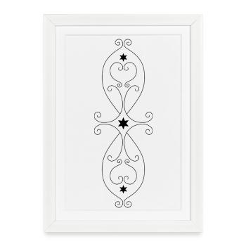 Motif d’étoiles symétrique - Affiche encadrée (27 × 37 cm) - blanc - Devant