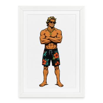 Tropical Muscle Hero - Framed poster (27 × 37 cm) - white - Front