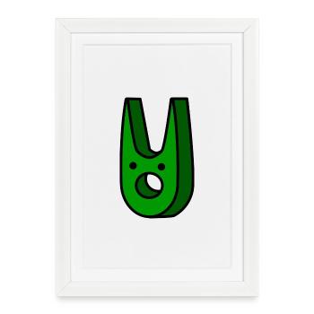 cat wtf - Affiche encadrée (27 × 37 cm) - blanc - Devant