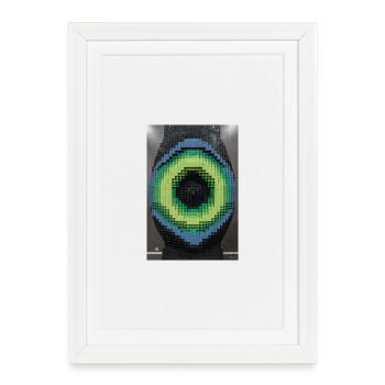 Pixel Eye Mosaik - Gerahmtes Poster (27 × 37 cm) - Weiß - Vorne