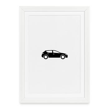 Car silhouette - Framed poster (27 × 37 cm) - white - Front