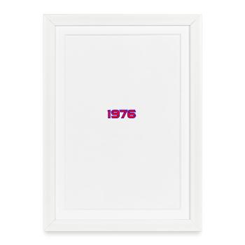 Glitch Rétro Neon 1976 - Affiche encadrée (27 × 37 cm) - blanc - Devant