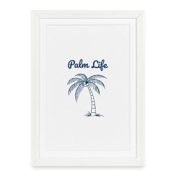 Palm Life Tropical Beach Summer Minimal Design - Gerahmtes Poster (27 × 37 cm) - Weiß - Vorne