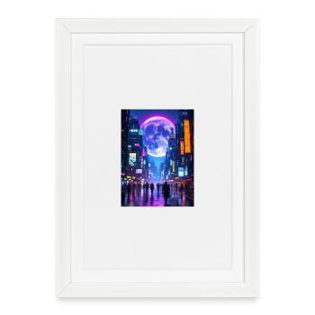 Moon in the City - Framed poster (27 × 37 cm) - white - Front