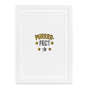 Étoiles métalliques purrrrfect - Affiche encadrée (27 × 37 cm) - blanc - Devant