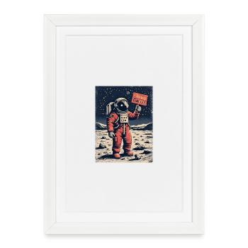 Astronaut with message - Framed poster (27 × 37 cm) - white - Front