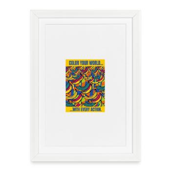 Art pop à la banane coloré - Affiche encadrée (27 × 37 cm) - blanc - Devant