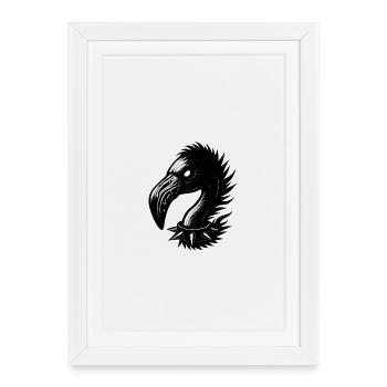 Metal-Flamingo - Framed poster (27 × 37 cm) - white - Front