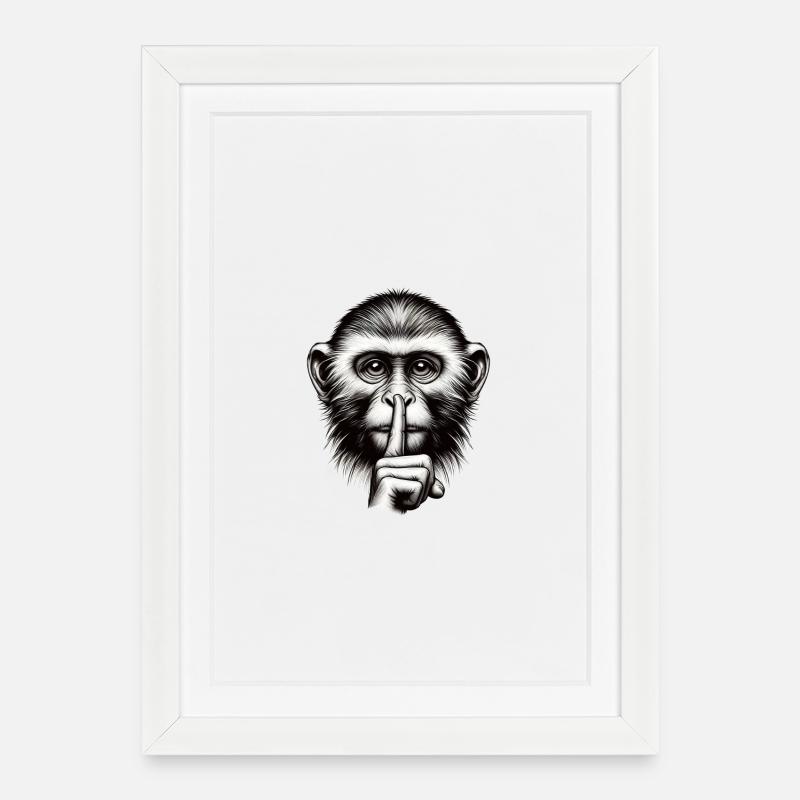 Silent Monkey - Logo - Framed poster (27 × 37 cm) - white