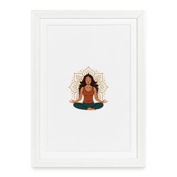 Meditation - Selbstfindung - Gerahmtes Poster (27 × 37 cm) - Weiß - Vorne