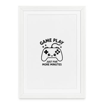 Temps de jeu : cinq minutes restantes - Affiche encadrée (27 × 37 cm) - blanc - Devant