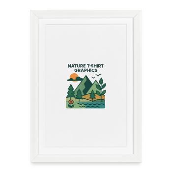 Mountains, lake and sunset - Framed poster (27 × 37 cm) - white - Front