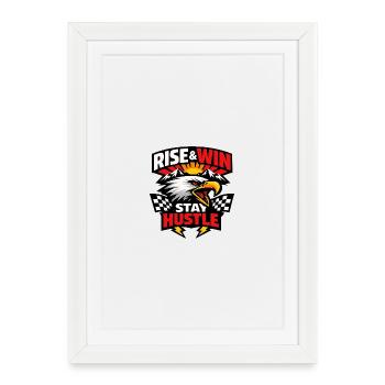 Rise & Win Stay Hustle Adler - Affiche encadrée (27 × 37 cm) - blanc - Devant