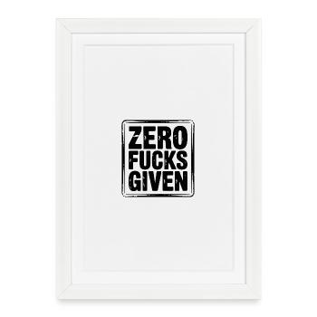 Null Ficks mit fettem T-Shirt - Gerahmtes Poster (27 × 37 cm) - Weiß - Vorne
