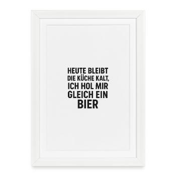 Dicton de la cuisine de la bière - Affiche encadrée (27 × 37 cm) - blanc - Devant