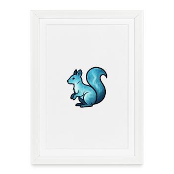 Âme Animal et Être Gardien : Écureuil - Affiche encadrée (27 × 37 cm) - blanc - Devant