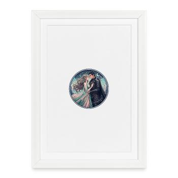 Moonlit Night Elf Love in the Star Forest - Framed poster (27 × 37 cm) - white - Front