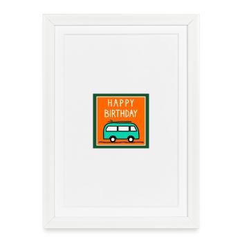 HAPPY BIRTHDAY. HAPPY BIRTHDAY. ANNIVERSARY. - Framed poster (27 × 37 cm) - white - Front