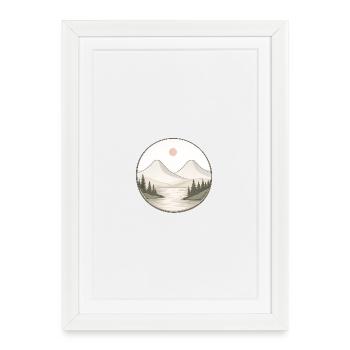 Paysage montagneux - Affiche encadrée (27 × 37 cm) - blanc - Devant