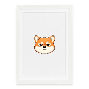 Grumpy, the shiba inu who makes a face - Framed poster (27 × 37 cm) - white - Front