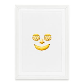 Bananen Gesicht - Visage de banane - Affiche encadrée (27 × 37 cm) - blanc - Devant