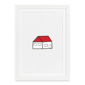 Accueil Maisons Immobilier - Affiche encadrée (27 × 37 cm) - blanc - Devant