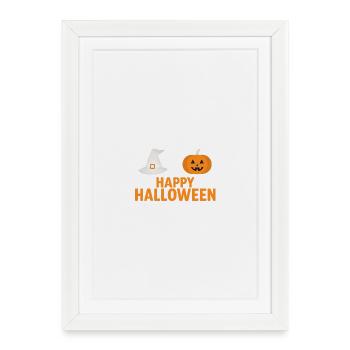 Conception de citrouille et de chapeau de sorcière d’Halloween - Affiche encadrée (27 × 37 cm) - blanc - Devant