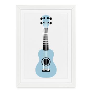 ukulélé - Affiche encadrée (27 × 37 cm) - blanc - Devant