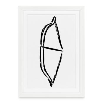 Bow Drawing - Framed poster (27 × 37 cm) - white - Front