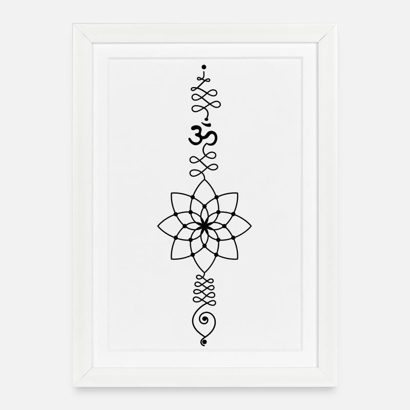 OM Totem – Kraft der Inneren Stille - Gerahmtes Poster (27 × 37 cm) - Weiß