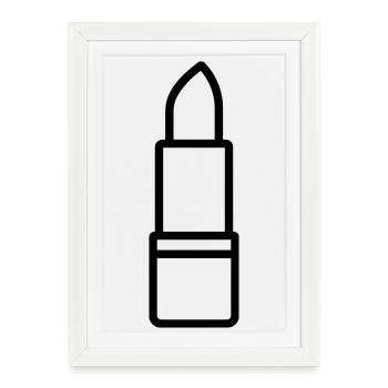 rouge à lèvres - Affiche encadrée (27 × 37 cm) - blanc - Devant