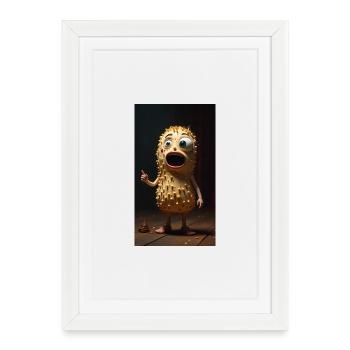 Spiky Peanut Mascot - Framed poster (27 × 37 cm) - white - Front