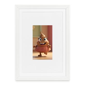 Cute Poop  in Pink  - Framed poster (27 × 37 cm) - white - Front