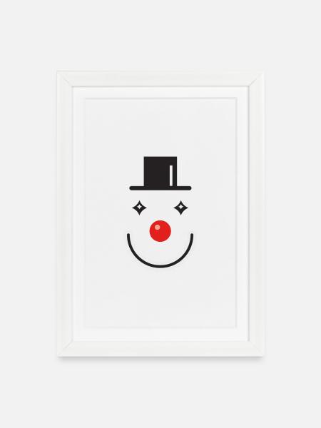 clown - Gerahmtes Poster (27 × 37 cm) - Weiß
