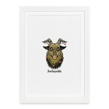 Joulupukki - Figurine d’art populaire finlandais - Affiche encadrée (27 × 37 cm) - blanc - Devant