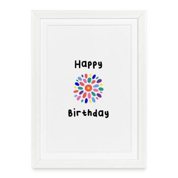 ALLES GUTE ZUM GEBURTSTAG. ALLES GUTE ZUM GEBURTSTAG. GEBURTSTAG. - Gerahmtes Poster (27 × 37 cm) - Weiß - Vorne