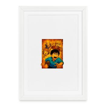 Groupe de course Aventure Manga - Affiche encadrée (27 × 37 cm) - blanc - Devant