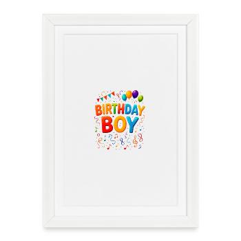 Défilé de couleurs pour garçon d’anniversaire - Affiche encadrée (27 × 37 cm) - blanc - Devant