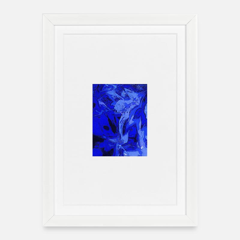 Blue Abstraction - Framed poster (27 × 37 cm) - white