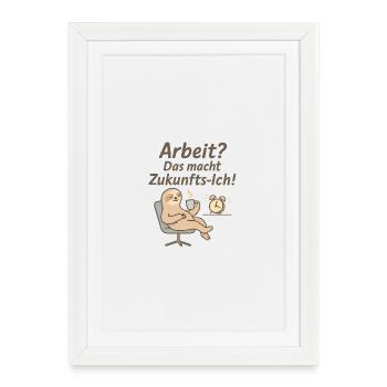 Future-oriented workhorse motif - Framed poster (27 × 37 cm) - white - Front