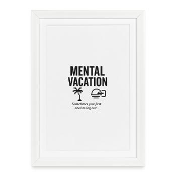 Conception de vacances de récupération mentale - Affiche encadrée (27 × 37 cm) - blanc - Devant