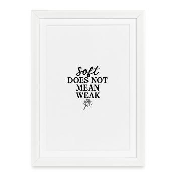 Gentle Strength Quote with Rose - Framed poster (27 × 37 cm) - white - Front