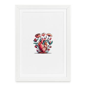 Explosion d’anatomie florale du cœur - Affiche encadrée (27 × 37 cm) - blanc - Devant