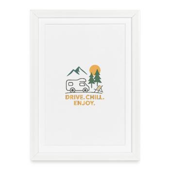Camping-car - Affiche encadrée (27 × 37 cm) - blanc - Devant