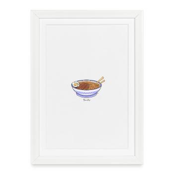 Bol de Ramen Traditionnel Japonais - Affiche encadrée (27 × 37 cm) - blanc - Devant
