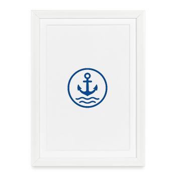 Anchor Nautical Design - Framed poster (27 × 37 cm) - white - Front
